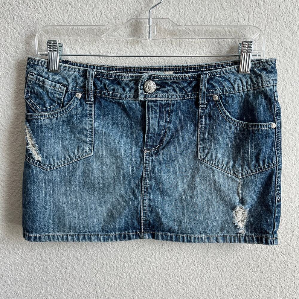 Y2K Vintage SO Denim Mini Micro Skirt Junior's 7